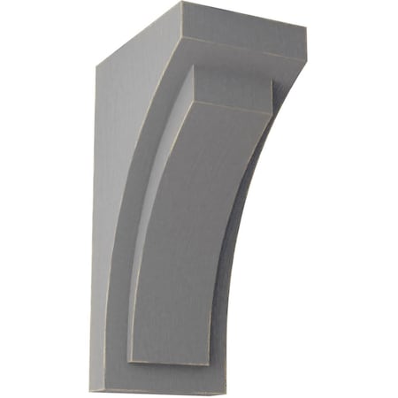 Ekena Millwork 4"W x 5 3/4"D x 10"H Medium Felix Wood Vintage Decor Corbel, Pebble Grey CORWD04X05X10FEPG
